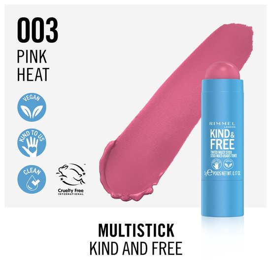 Rimmel Kind & Free Multi Stick- 5gr - 003 Pink Heat