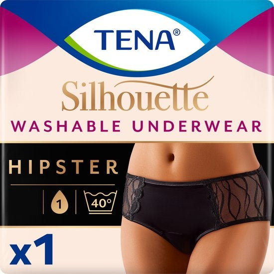 TENA Silhouette Noir Hipster - washable absorbent underwear size L - incontinence - Packaging damaged