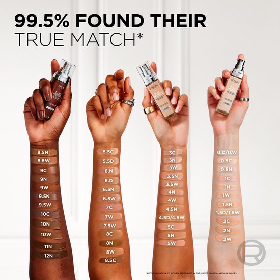 L’Oréal Paris Accord Parfait Foundation - 8.5D/W - Natuurlijk Dekkende Foundation met Hyaluronzuur en SPF 16 - 30 ml - Vegan