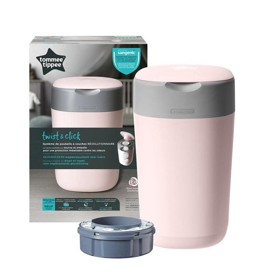 Tommee Tippee Twist &amp; Click Diaper Pail - Sangenic Tec - Pink