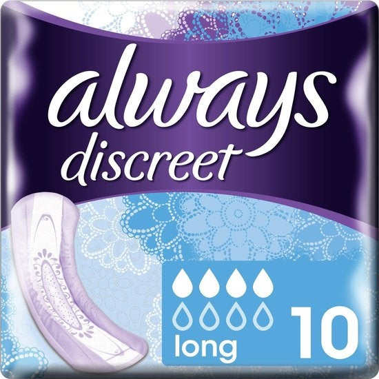 Discrete Incontinent medium Pad long - Incontinence pads 10pcs -