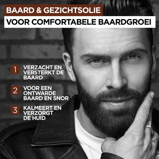 L'Oréal Paris Men Expert Barber Club Bartöl für Bart, Schnurrbart und Gesicht – 30 ml