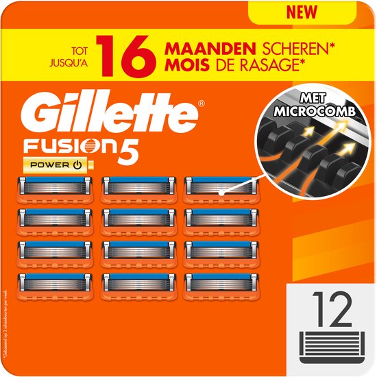 Gillette Fusion5 Power Scheermesjes voor Mannen - 12 stuks- Verpakking beschadigd