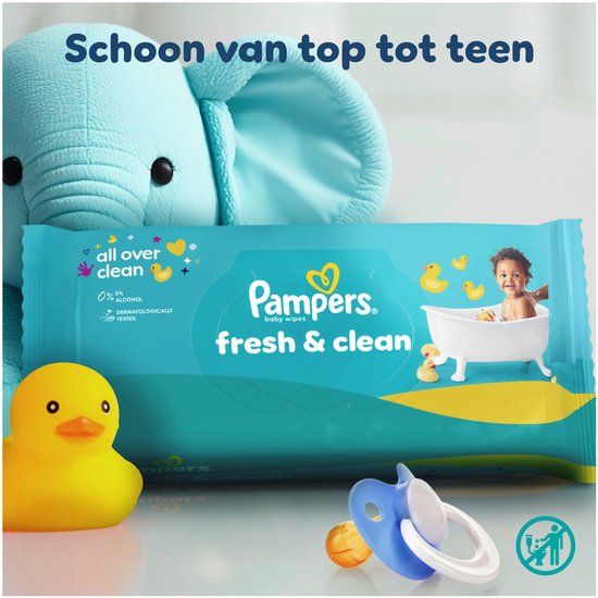 Pampers Fresh Clean Feuchttücher – 12 Packungen à 80 Tücher = 960 Feuchttücher