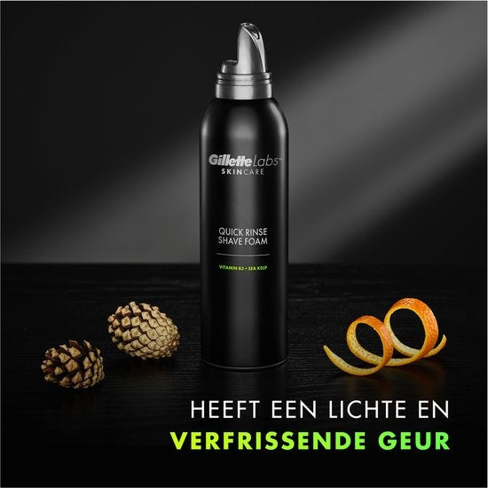 GilletteLabs Quick Rinse Leichter Rasierschaum – von Gillette für Männer – 240 ml