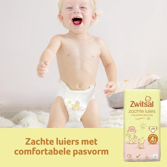 Zwitsal Diaper Maxi Plus mt4+ - 56 pcs - Packaging damaged