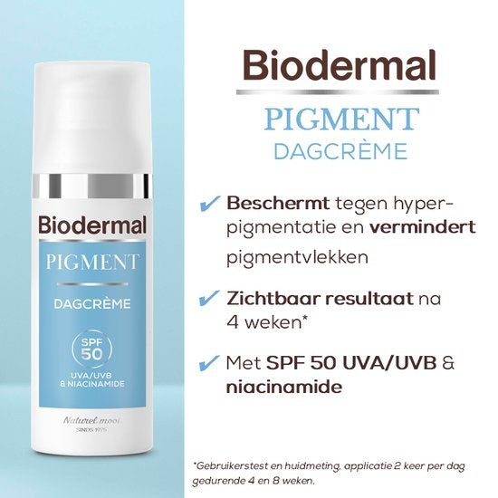 Biodermal Pigment Dagcrème - SPF 50 - Pigmentvlekken creme - 50 ml