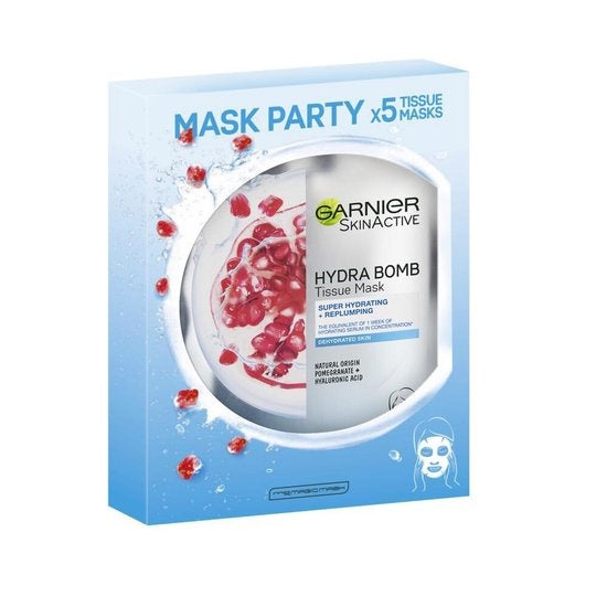 Garnier SkinActive - Hydra Bomb Tissue Mask with Pomegranate - Face Mask - 5 Pieces - Value Pack