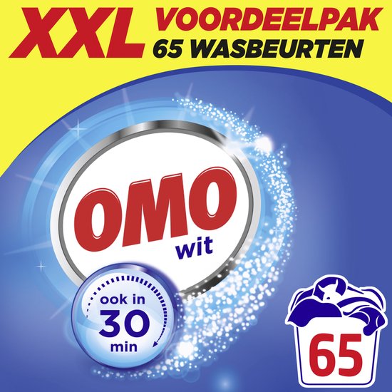 Omo XXL Washing Powder - White - 65 washes - Damaged packaging