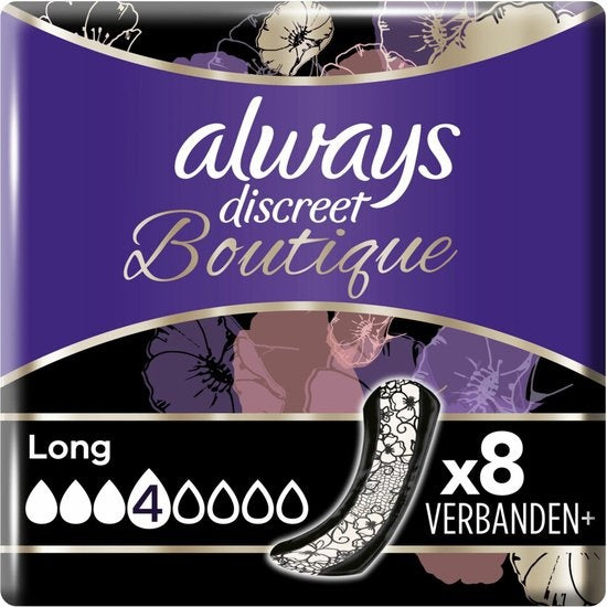 Always Discreet Boutique Damenbinden lang, 8 Stück