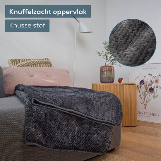 De Beurer HD 65 Dark Grey warmtedeken - 1 persoons 180x130cm - Knuffeldeken - Beschadigde verpakking