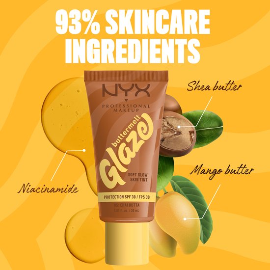 NYX Professional Make Up Buttermelt Glaze Chai Butta Foundation – LSF 30 – 5 – 30 ml