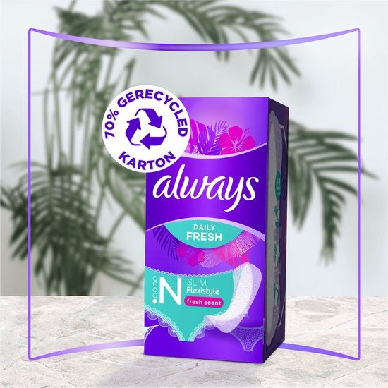 Always Daily Fresh Slipeinlagen – Slim Flexistyle – mit frischem Duft – 40 Stück