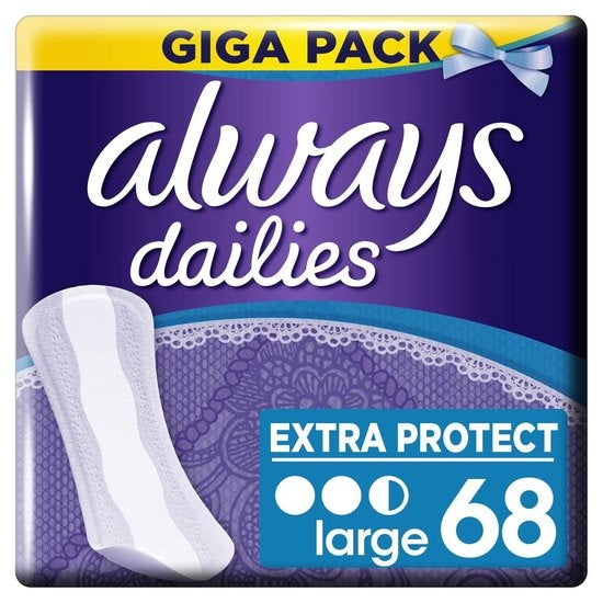 Large Mega Pack - 68 - Panty Liners - Packaging damaged