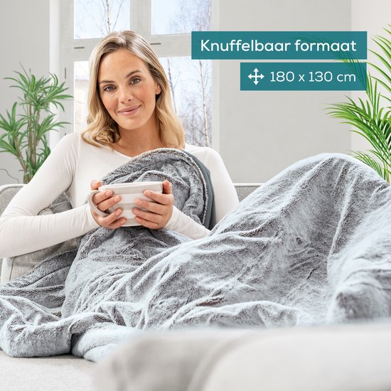 Beurer HD 75 Heizdecke – Test: sehr gut – 180 x 130 cm – 6 Heizstufen – Luxus-Heizdecke – Taupe – Beschädigte Verpackung