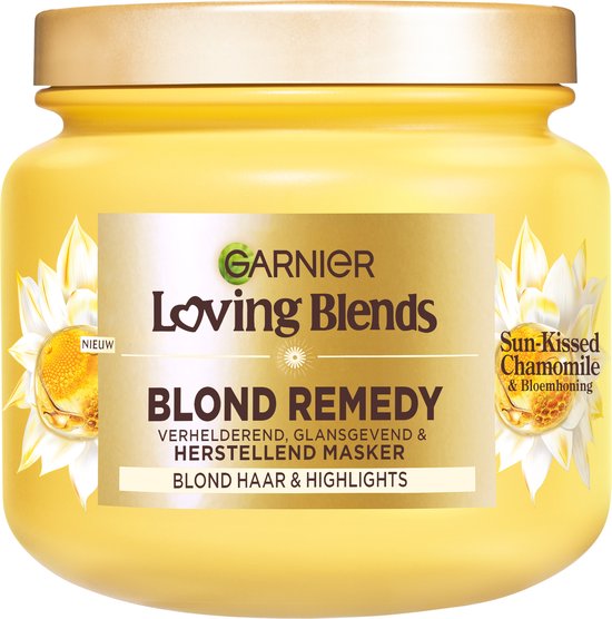 Garnier Loving Blends - Brightening, Shiny &amp; Restorative Hair Mask - Sun-Kissed Chamomile &amp; Flower Honey - Chamomile - 340 ml