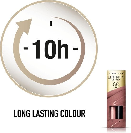 Max Factor Lipfinity Lip Color 2-Stufen-Long-Lasting-Lippenstift – 350 Essential Brown