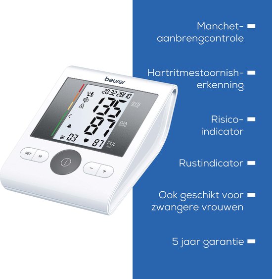 Beurer BM 28 Blutdruckmessgerät Oberarm - Ruheindikator - Manschettenpositionskontrolle - Manschette 22 bis 42 cm - Verpackung beschädigt