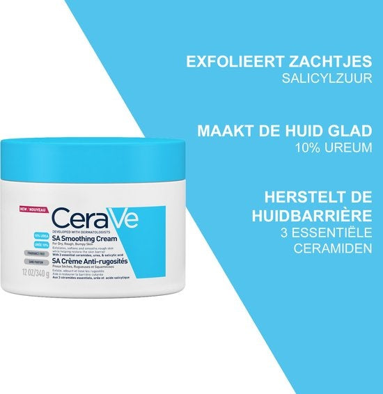 CeraVe – SA Smoothing Cream – für trockene und raue Haut – 340 g