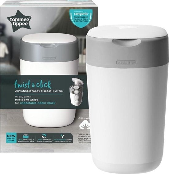 Tommee Tippee Twist &amp; Click Windeleimer – Sangenic Tec White – Verpackung beschädigt