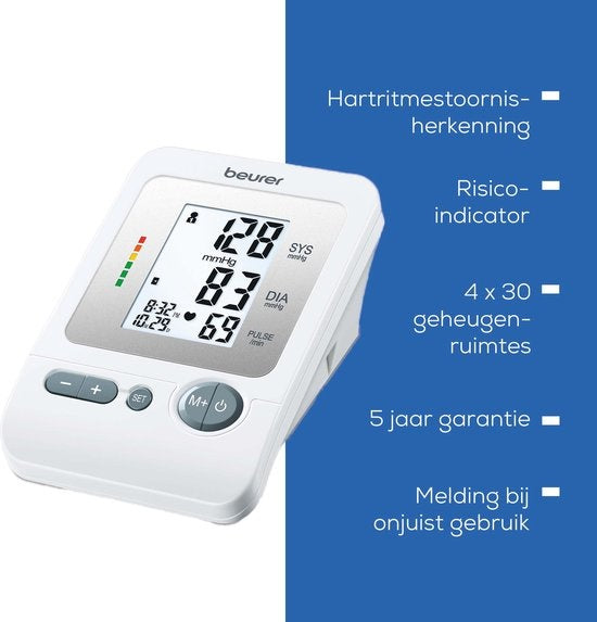Beurer BM 26 Oberarm-Blutdruckmessgerät – Manschette 22 bis 35 cm