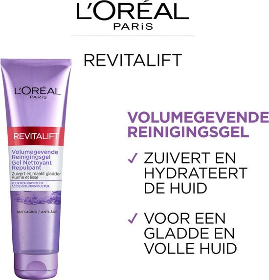 L'Oréal Paris Revitalift Volumegevende Reinigingsgel - Gezichtsreiniger met hyaluronzuur - 150 ml