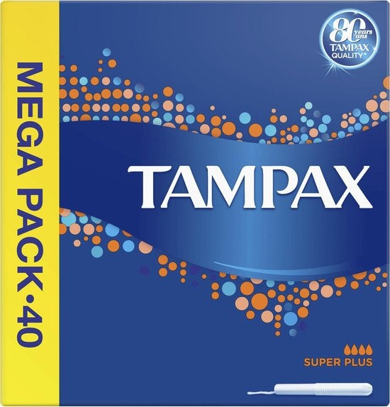 Tampax Super Plus Tampons – 40 Stück – mit Einführhülse – Verpackung beschädigt