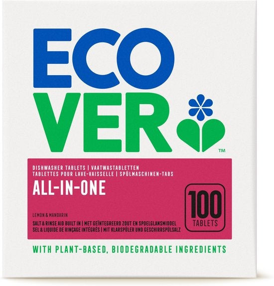 Ecover - Dishwasher Tablets All In One - 100 Tabs - Packaging damaged