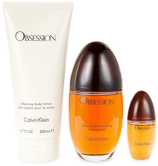 Calvin Klein Obsession EDP 100 Ml + Body Lotion 200 Ml + Eau De Parfum 15 Ml For Women Three Piece Gift Set