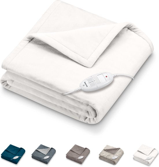 Beurer HD 75 Heating Blanket - White - Test: very good - 180 x 130 cm - 6 Heat settings - Luxury electric top blanket - Packaging damaged