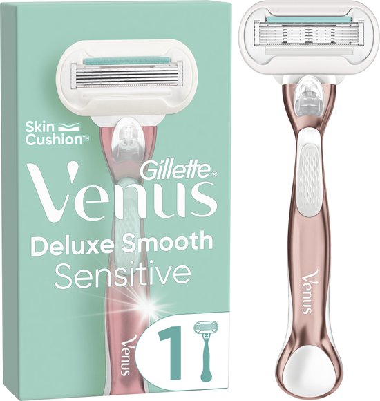 Gillette Venus Deluxe Smooth Sensitive - 1 Razor for Women - Rose Gold - 1 Razor Blade - Damaged packaging