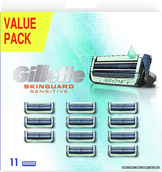 Gillette SkinGuard Sensitive Rasierklingen Aloe Vera – 11 Nachfüllklingen – Beschädigte Verpackung