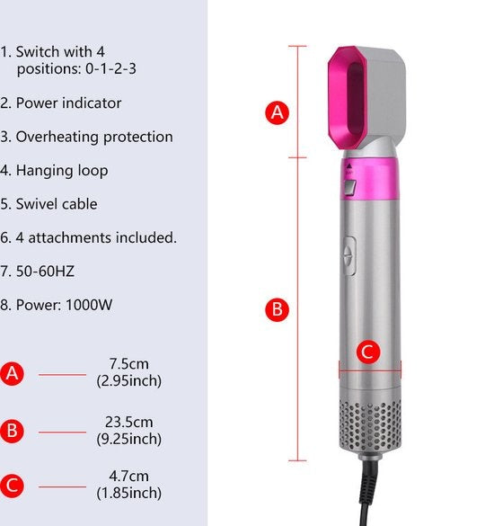 HOT Air Styler TP-5+1 F√∂hnbrush – Glättbürste – 5-IN-1-Set – Lockenbürste – Zauberbürste – Haartrockner – F√∂hn – Multistyler – Automatischer Lockenstab