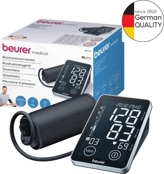 Beurer BM 58 - Bloeddrukmeter bovenarm - Onregelmatige hartslag - Risico-indicator - 2 Gebruikersgeheugen