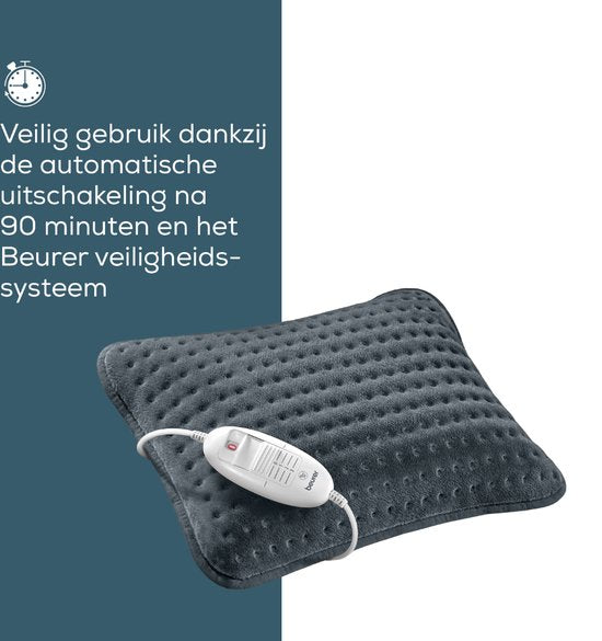 Beurer HK 48 Elektrisch Warmtekussen - Donker Grijs - Heating pad - 40 x 30 cm - Beschadigde verpakking