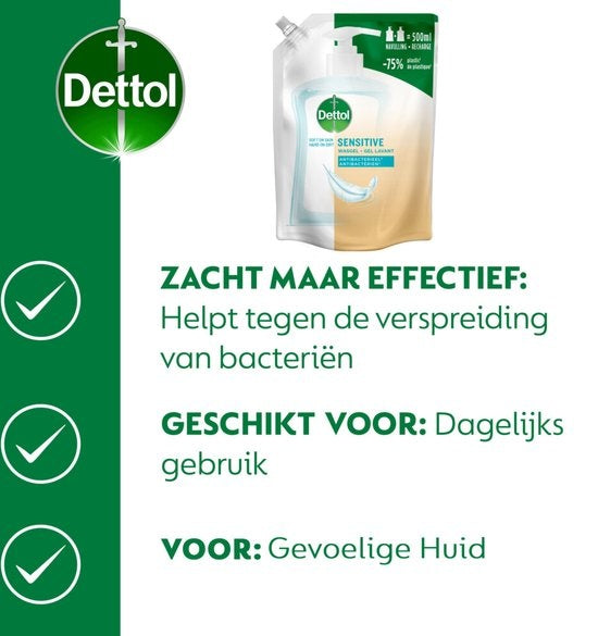 Dettol - Hand soap - Antibacterial - Refill Sensitive - 500ml