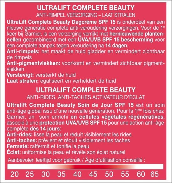 Garnier Skin Naturals UltraLift SPF 15 Tagescreme – 50 ml Anti-Falten – Verpackung beschädigt