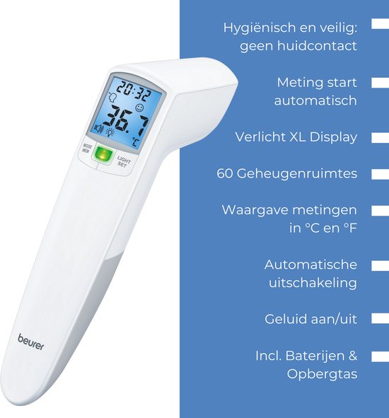 Beurer FT 100 Body Thermometer - Contactless - Smart Infrared Measurement with Automatic Start