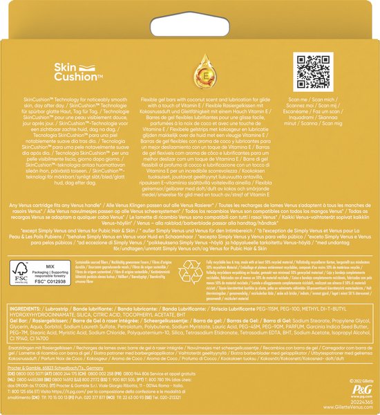 Gillette Venus Rasierklingen Comfortglide Coconut – 10 Nachfüllklingen – Beschädigte Verpackung