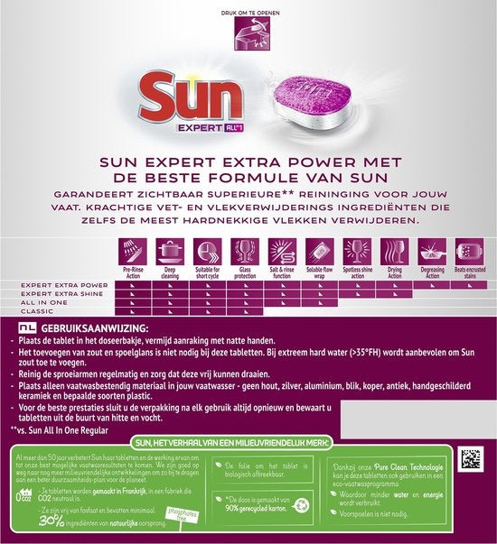 Sun Expert All-in-1 Dishwasher Tablets Extra Power - 58 tablets