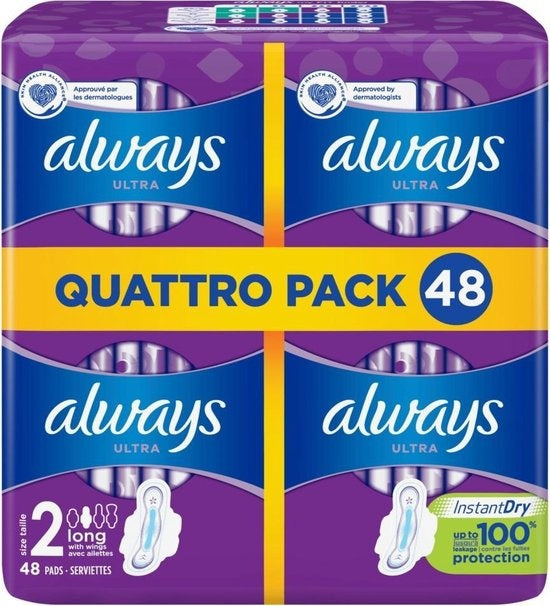 Ultra Long Plus Sanitary Pads 48 Pieces - Value Pack