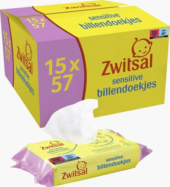 Zwitsal Baby Wipes Sensitive - 855 pieces - Value pack