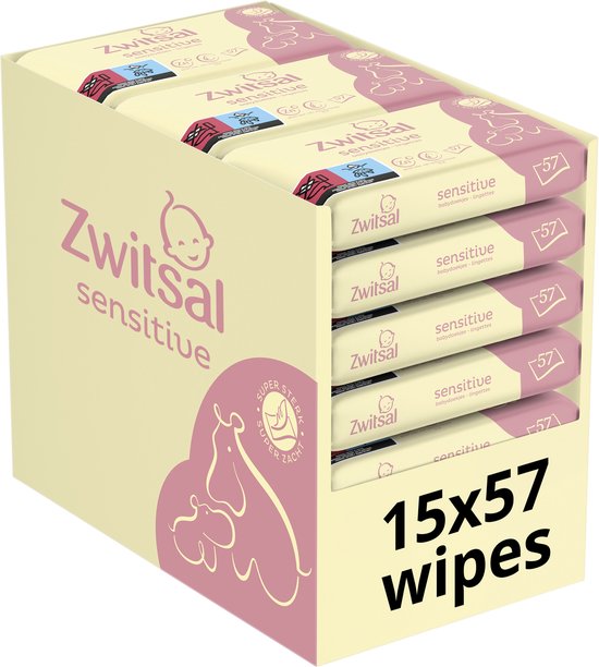 Zwitsal Baby Wipes Sensitive - 855 pieces - Value pack