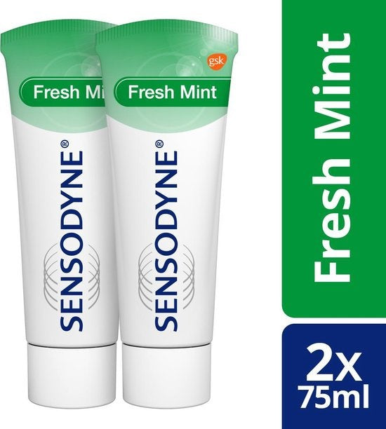 Sensodyne Fresh Mint - 2 x 75ml Toothpaste - Packaging damaged