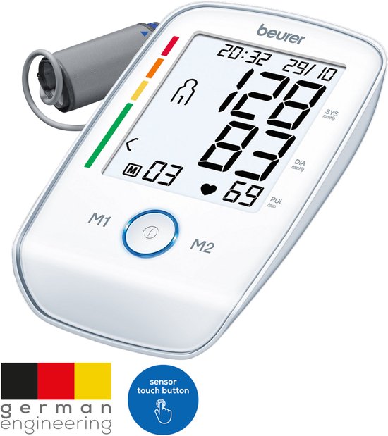 Beurer BM 45 Comfort Blutdruckmessgerät Oberarm - XL beleuchtetes Display - Kompakt