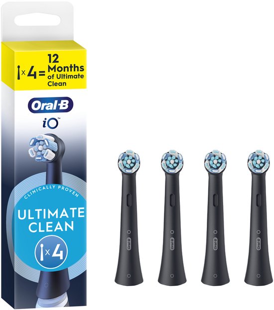 Oral-B iO Series Ultimate Clean Zwart - Originele opzetborstels - CrissCross borstelharen - 4 Stuks - Verpakking beschadigd