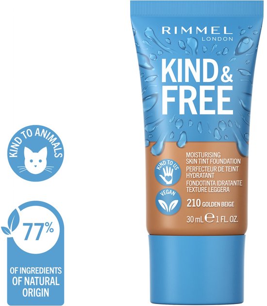 Rimmel London KIND &amp; FREE Vegan Foundation – 210 Golden Beige