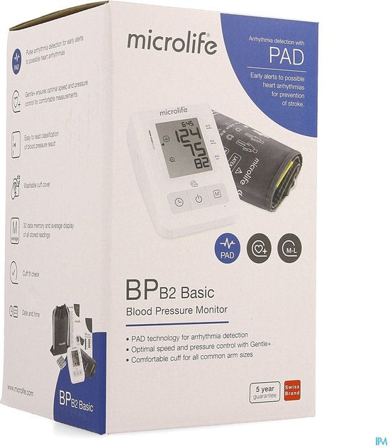 Microlife BP B2 Basic – Oberarm-Blutdruckmessgerät – Klinisch validiert – Nr. 1 bei Allgemeinmedizinern