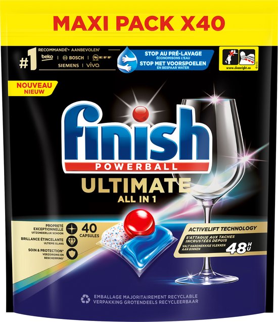 Finish All in 1 Max Grease Fighter Spülmaschinentabs – Viertelpackung – 85 Tabs