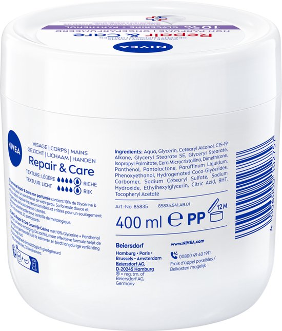 NIVEA Repair &amp; Care Sensitive Körpercreme 400 ml